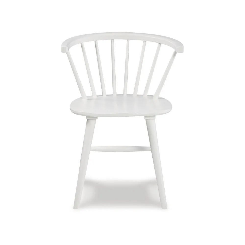 22 Inch Set of 2 Dining Chairs, Spindle Backrest, Matte White Wood Design By Casagear Home