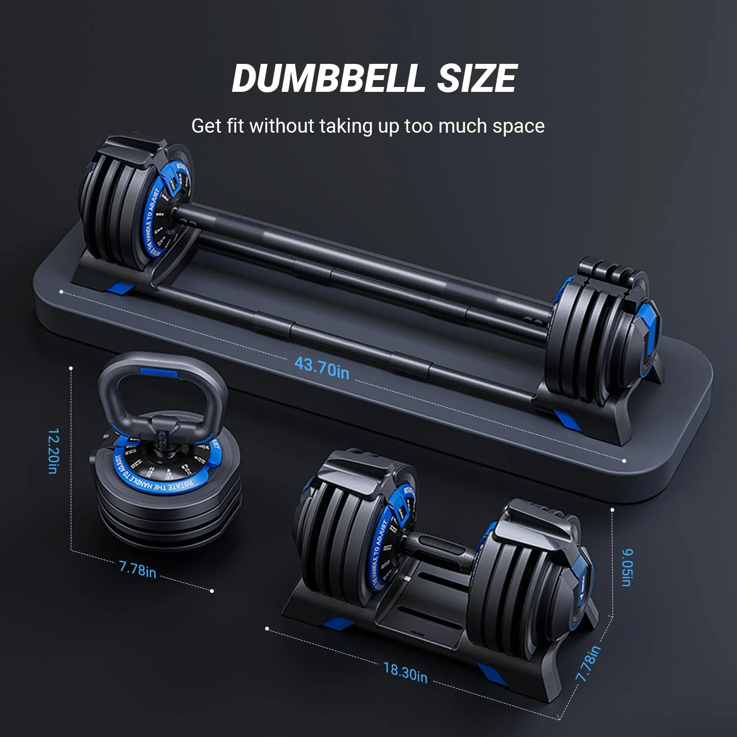 3 in 1  Adjustable Dumbbell Set