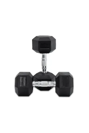 35kg Body Iron Commercial Rubber Hex Dumbbell Pair