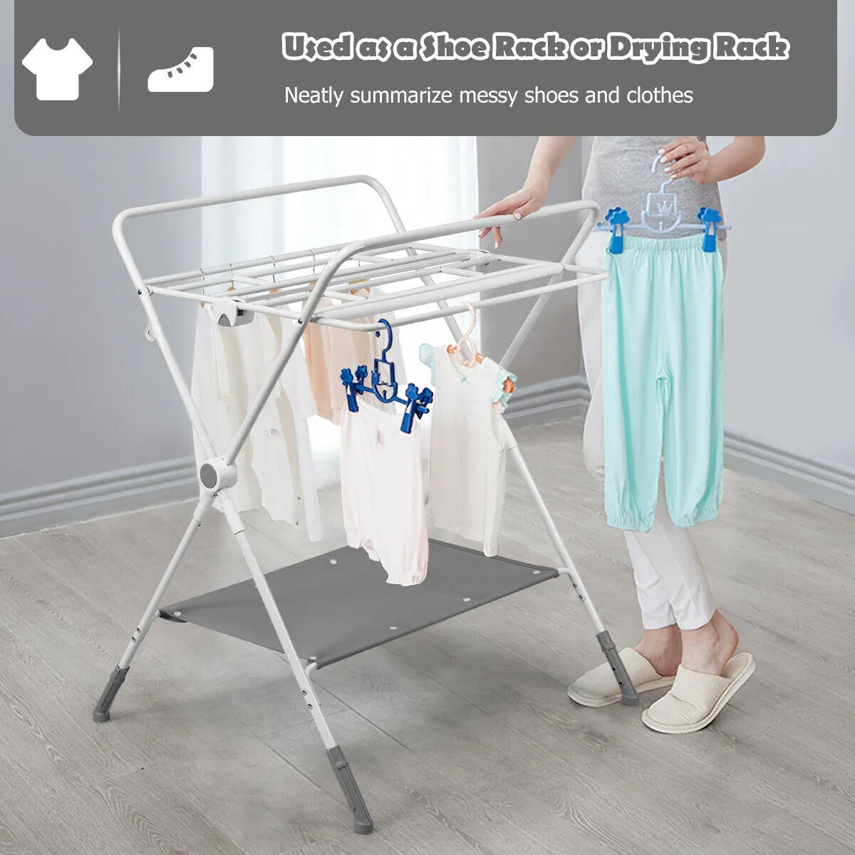 4-in-1 Baby Changing Table W/Mat Storage-Grey