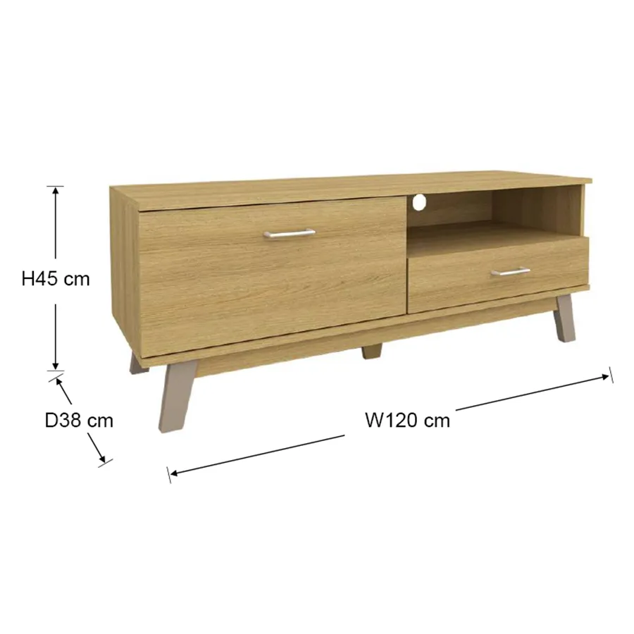 Aiden 120 cm Low TV Rack