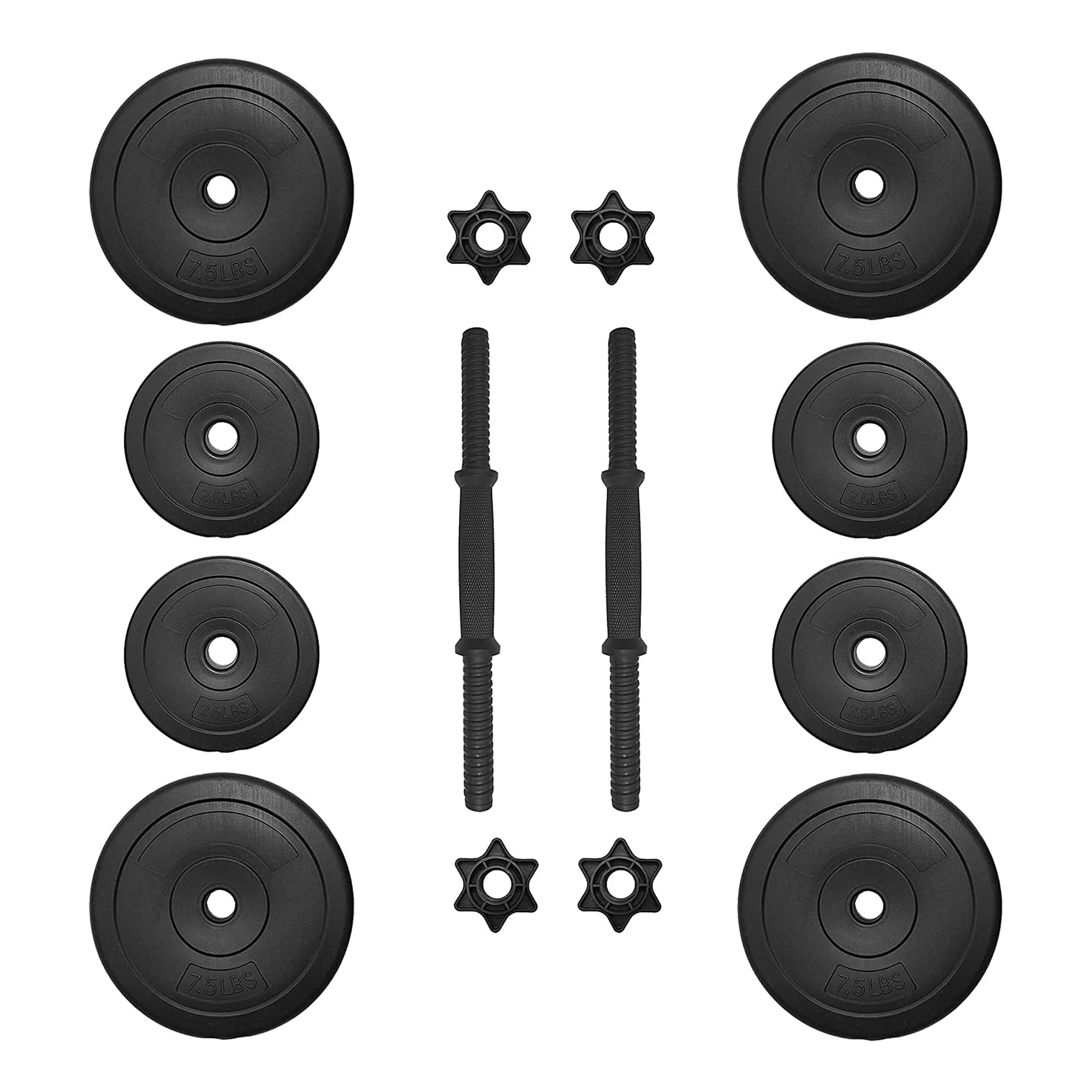 BalanceFrom Fitness 40 Pound All Purpose Weight Dumbbell Set, 14 Item, Black