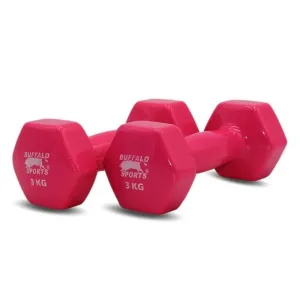 Buffalo Sports 3KG Plastic Coated Dumbbells (pair)