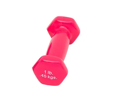 CanDo Vinyl Coated Dumbbell, 10 Piece Set with Wall Rack (2 Each: 1, 2, 3, 4, 5 lb)