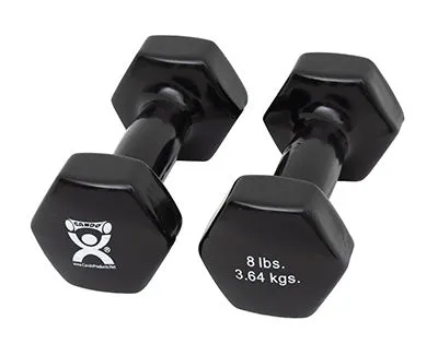 CanDo Vinyl Coated Dumbbell, Black (8 lb), Pair