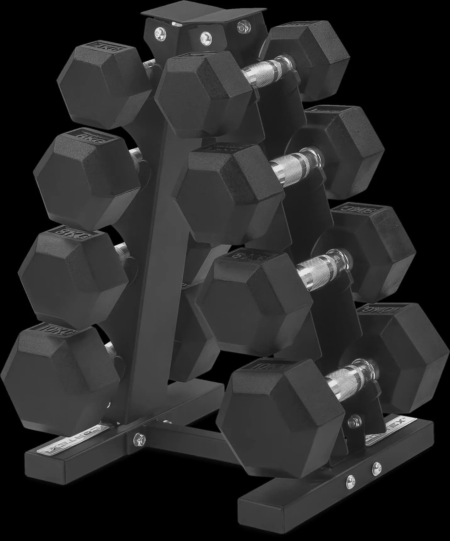 Class A Hex Dumbbell Set, 4kg - 10kg Set (4 Pairs) & Stand