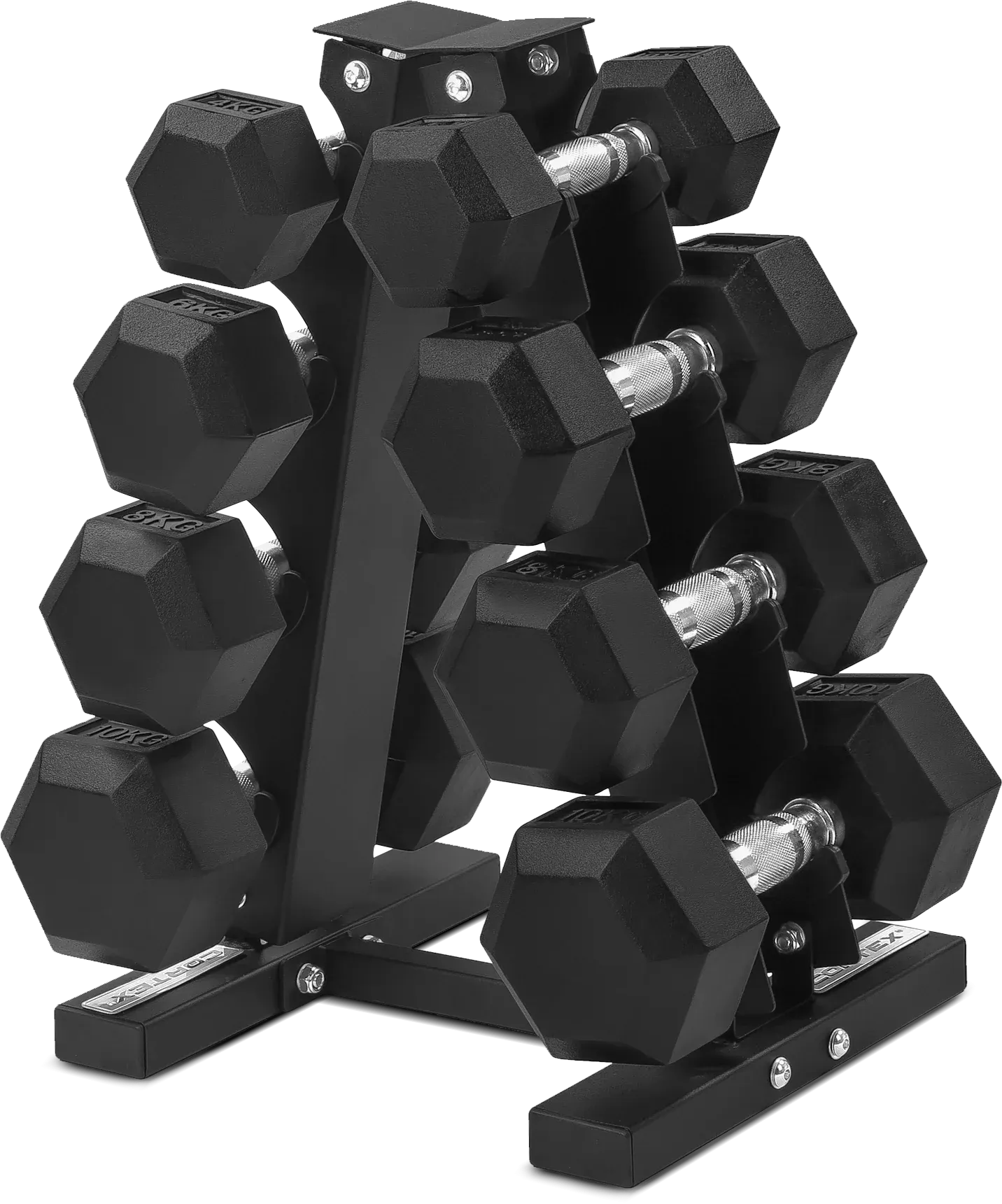 Class A Hex Dumbbell Set, 4kg - 10kg Set (4 Pairs) & Stand