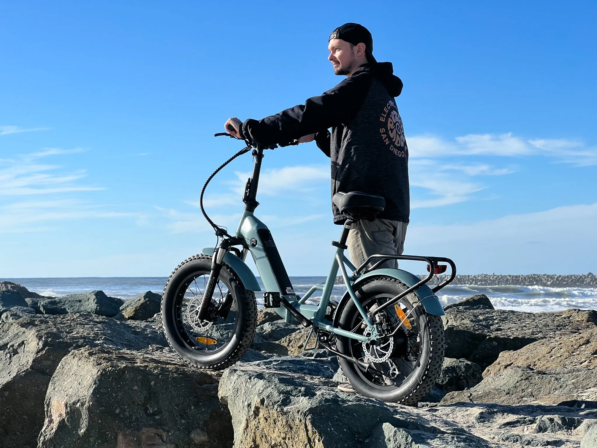 Coastal Cruiser 48V 750w Fat Tire Folding Step Thru Electric Bike