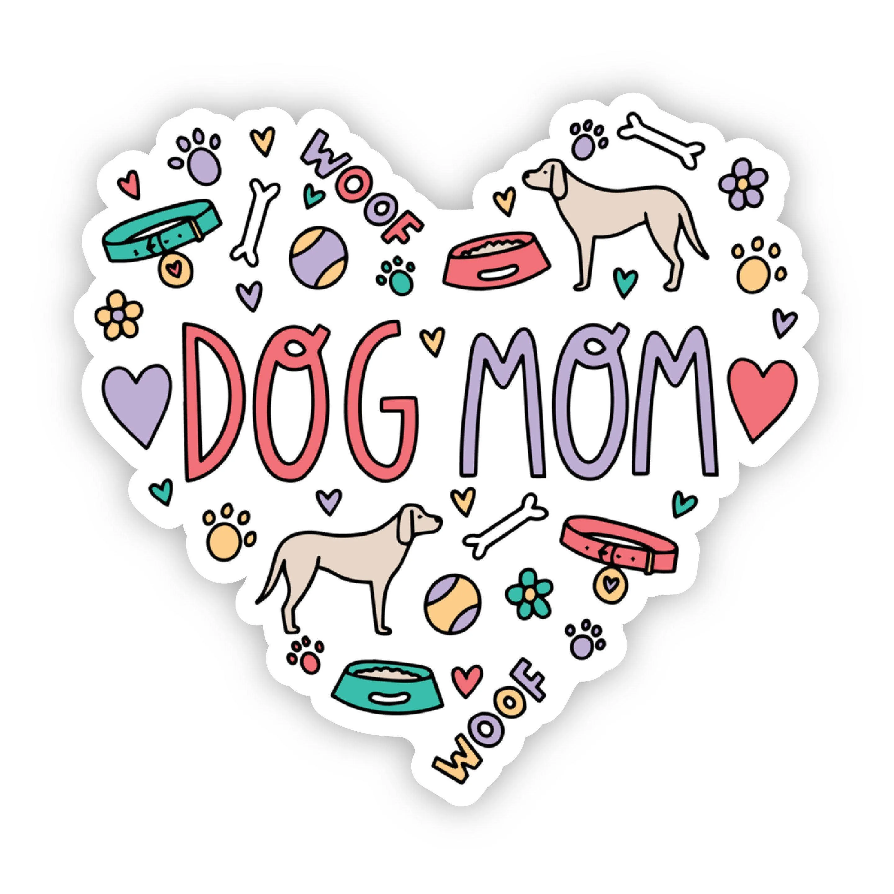 Dog Mom Heart Sticker