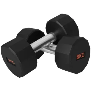 Dumbbells Weights Set with 12-Sided Shape and Non-Slip Grip, 2 x 8kg