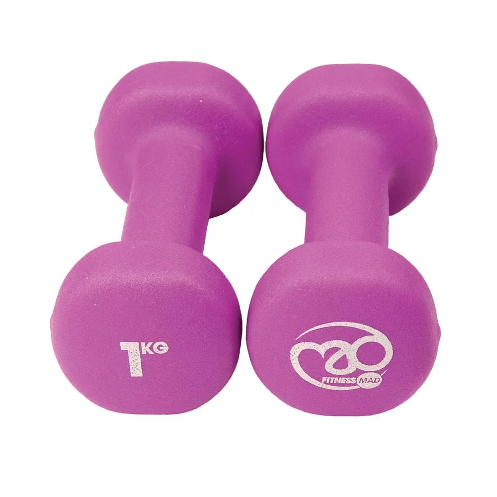 Fitness Mad Neoprene Dumbbells - 1kg Pair