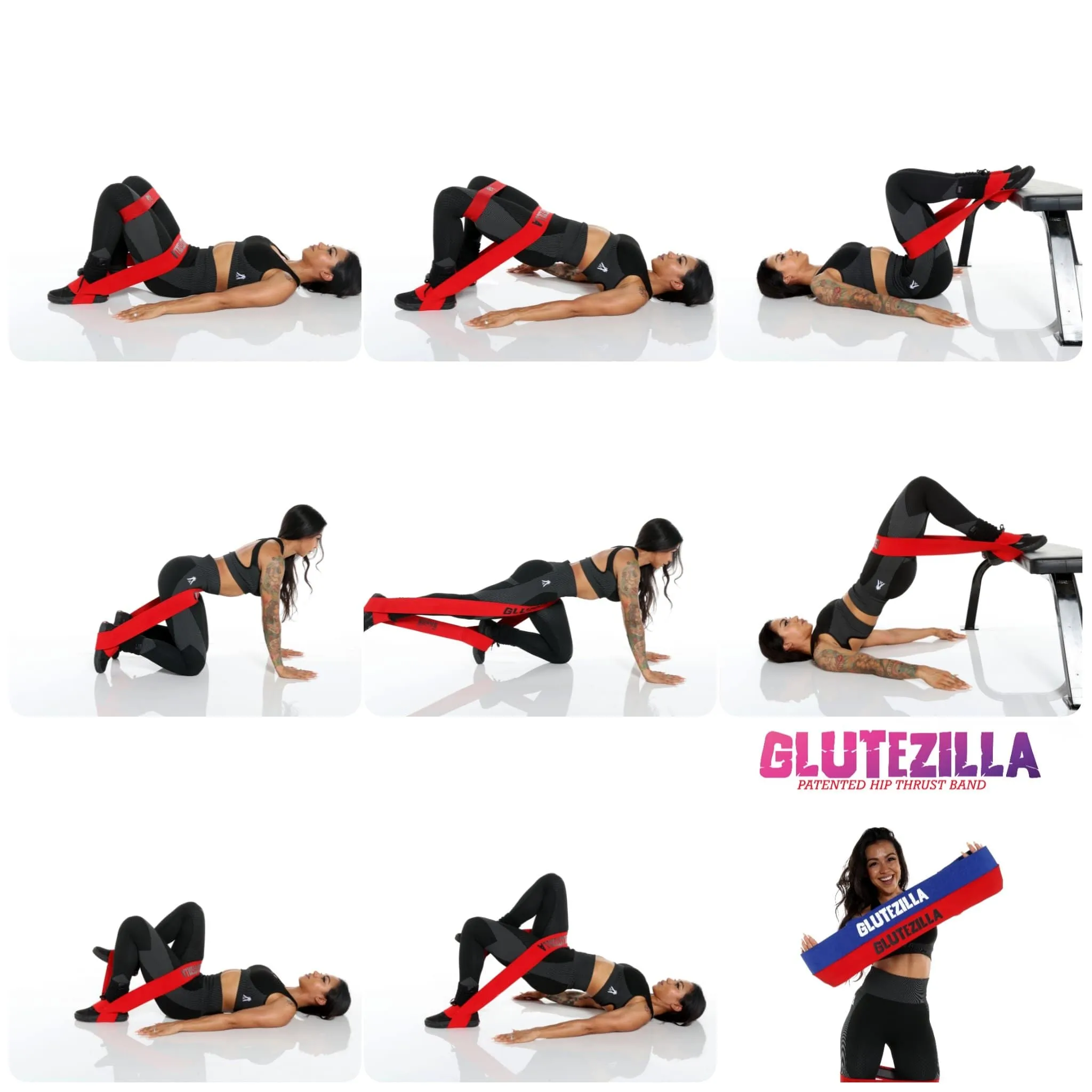 GLUTEZILLA Patented Hip Thrust Glute Workout Resistance Band