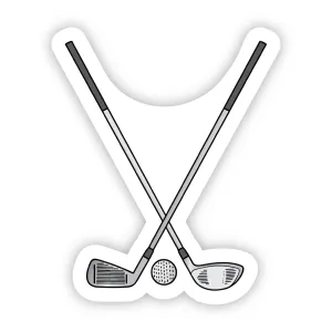 Golf Clubs With Ball Sticker