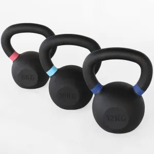 Hit Fitness Intermediate Cast Iron Kettlebell Set | 8kg, 10kg and 12kg