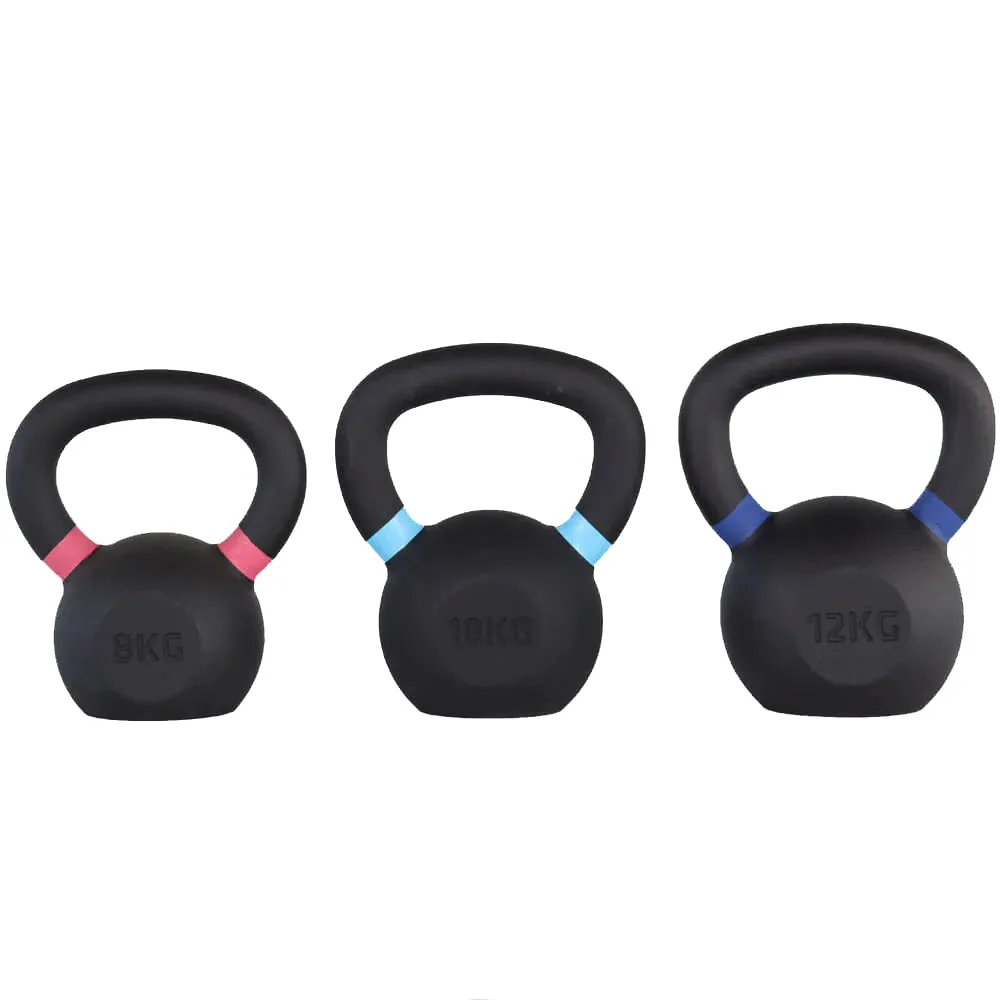 Hit Fitness Intermediate Cast Iron Kettlebell Set | 8kg, 10kg and 12kg