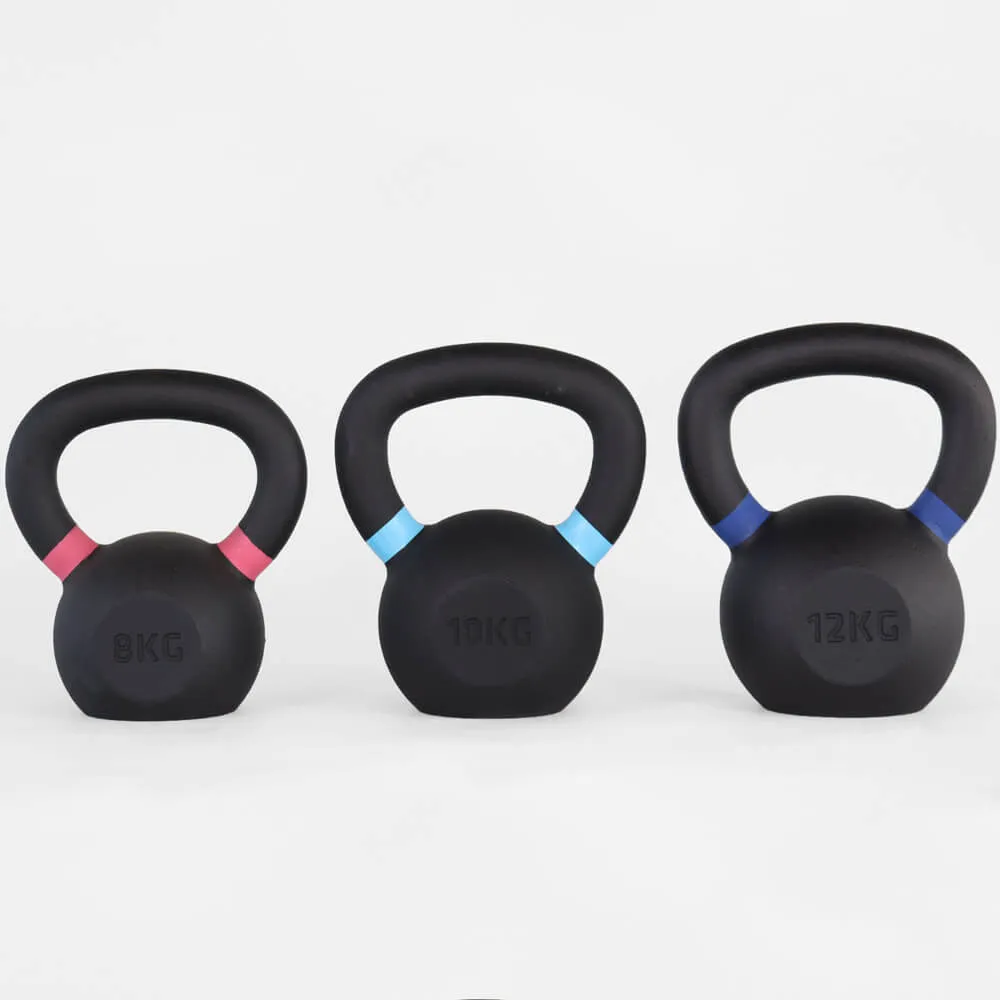 Hit Fitness Intermediate Cast Iron Kettlebell Set | 8kg, 10kg and 12kg