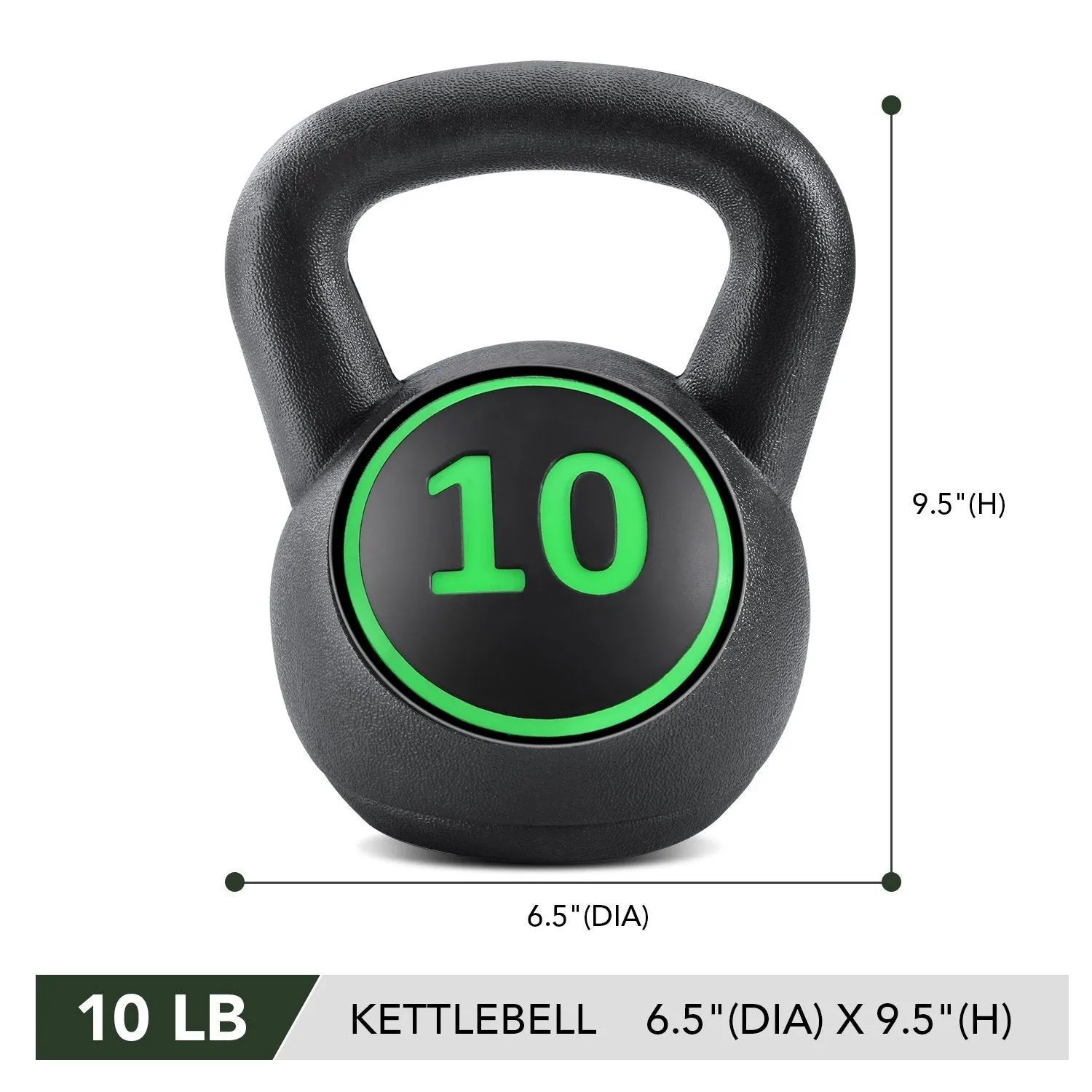 Kettlebell Set 3-Piece Wide Handle HDPE Coated 5lb, 10lb, 15lb Weights Kettlebells with Storage Rack Exercise Fitness for Strength Training Home Gym