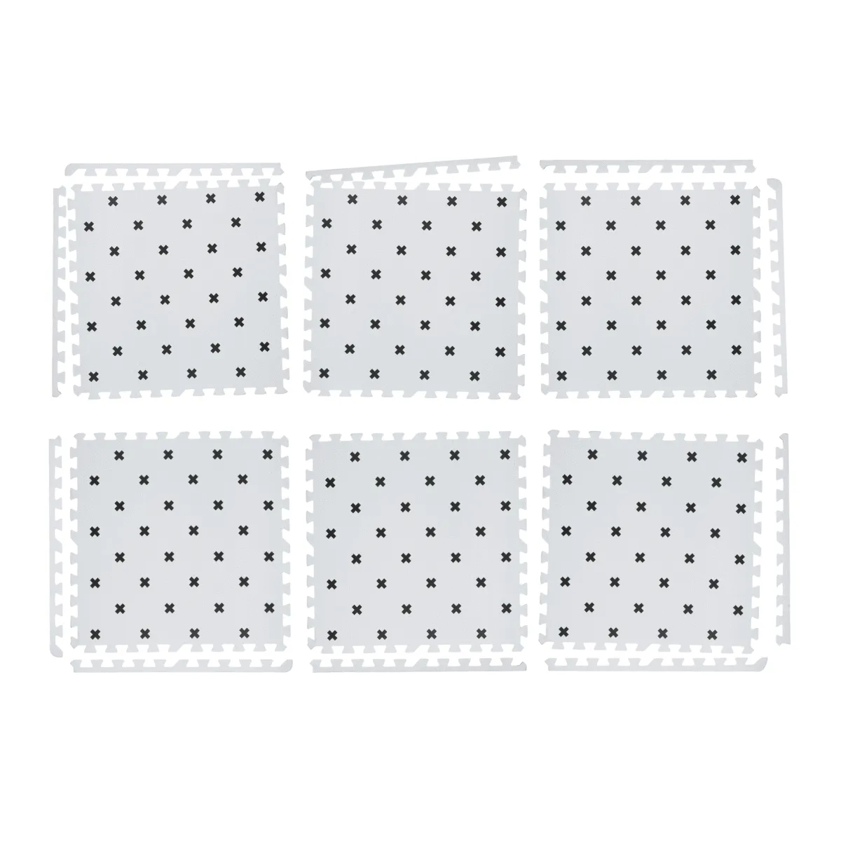 Kind And Me Scandinavian Black Cross Set in White Playmat (Set of 6)