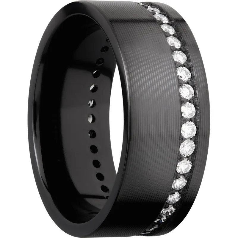 Lashbrook Black Zirconium Diamond 9mm Men's Wedding Band