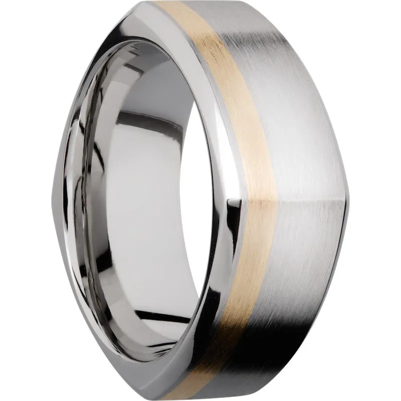 Lashbrook White & Yellow Cobalt Chrome 9mm Men's Wedding Band