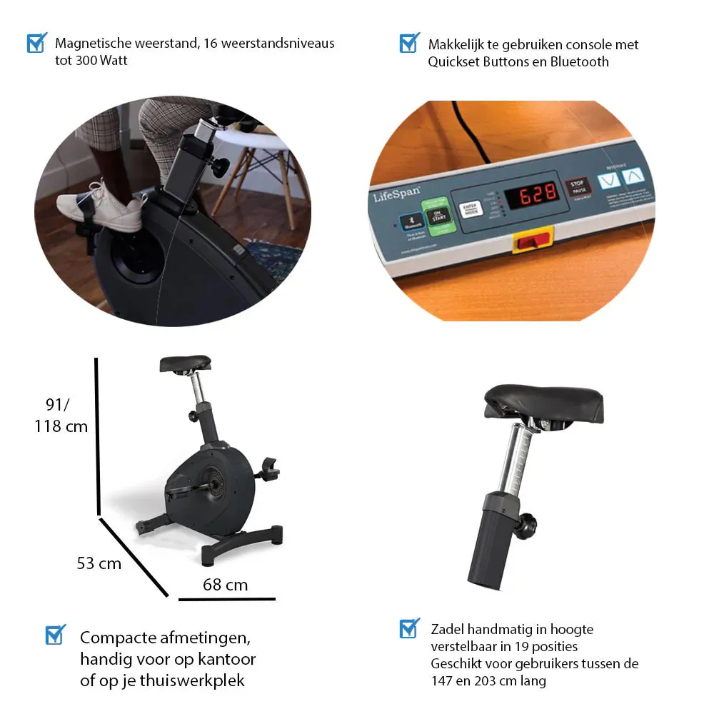 LifeSpan Under Desk Bike C3-DT3-BT