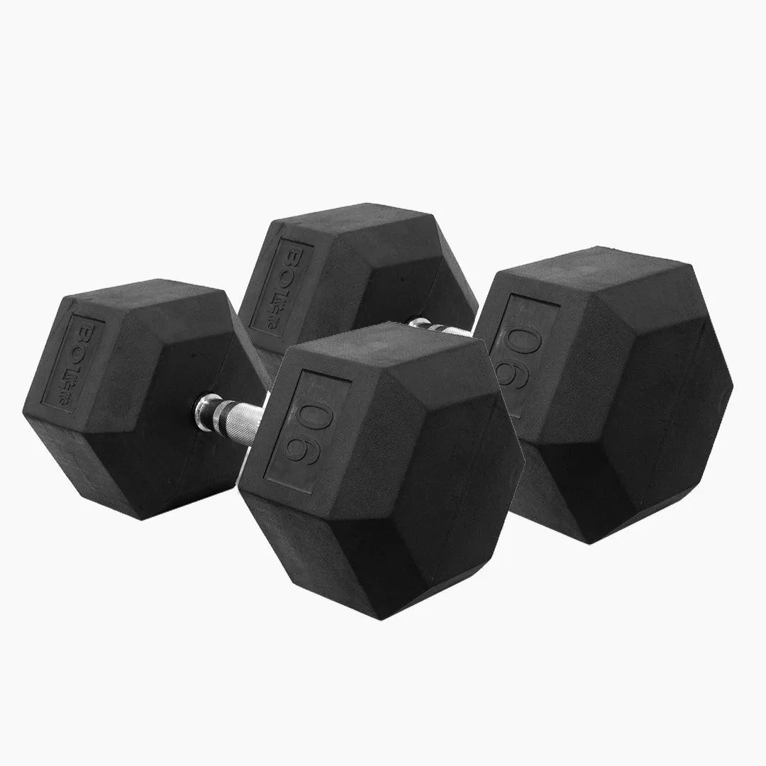 LONESTAR RUBBER HEX DUMBBELL (PAIRS)