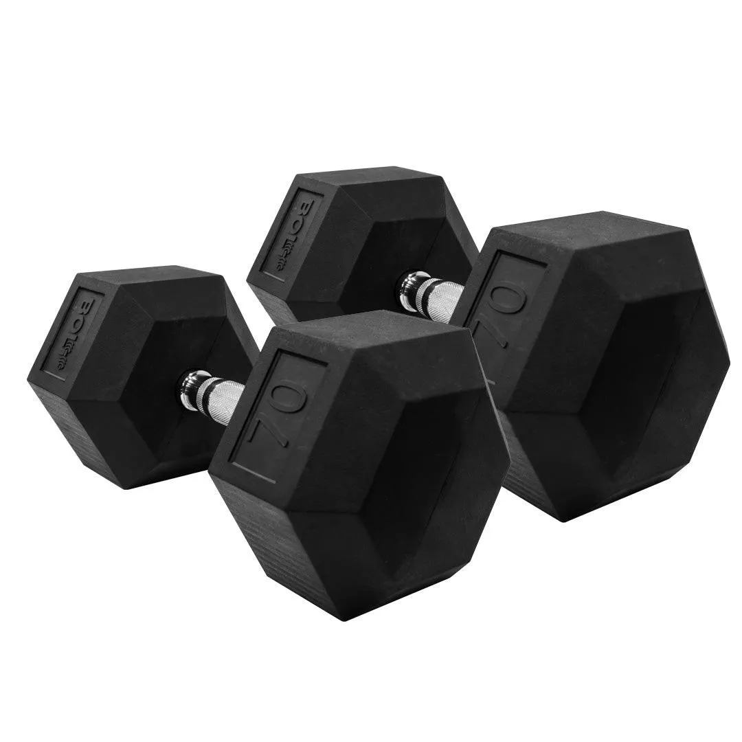 LONESTAR RUBBER HEX DUMBBELL (PAIRS)