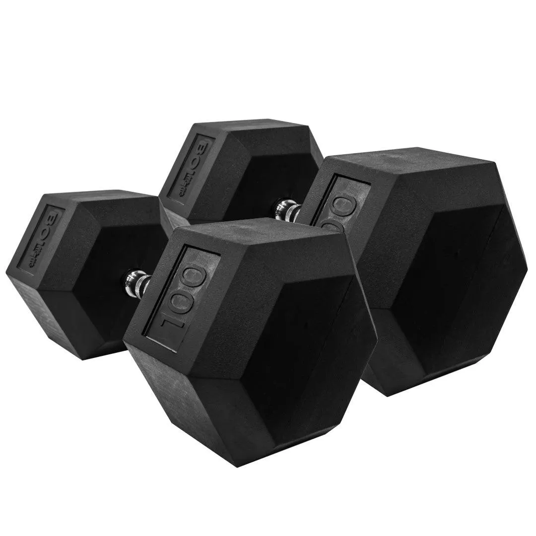 LONESTAR RUBBER HEX DUMBBELL (PAIRS)