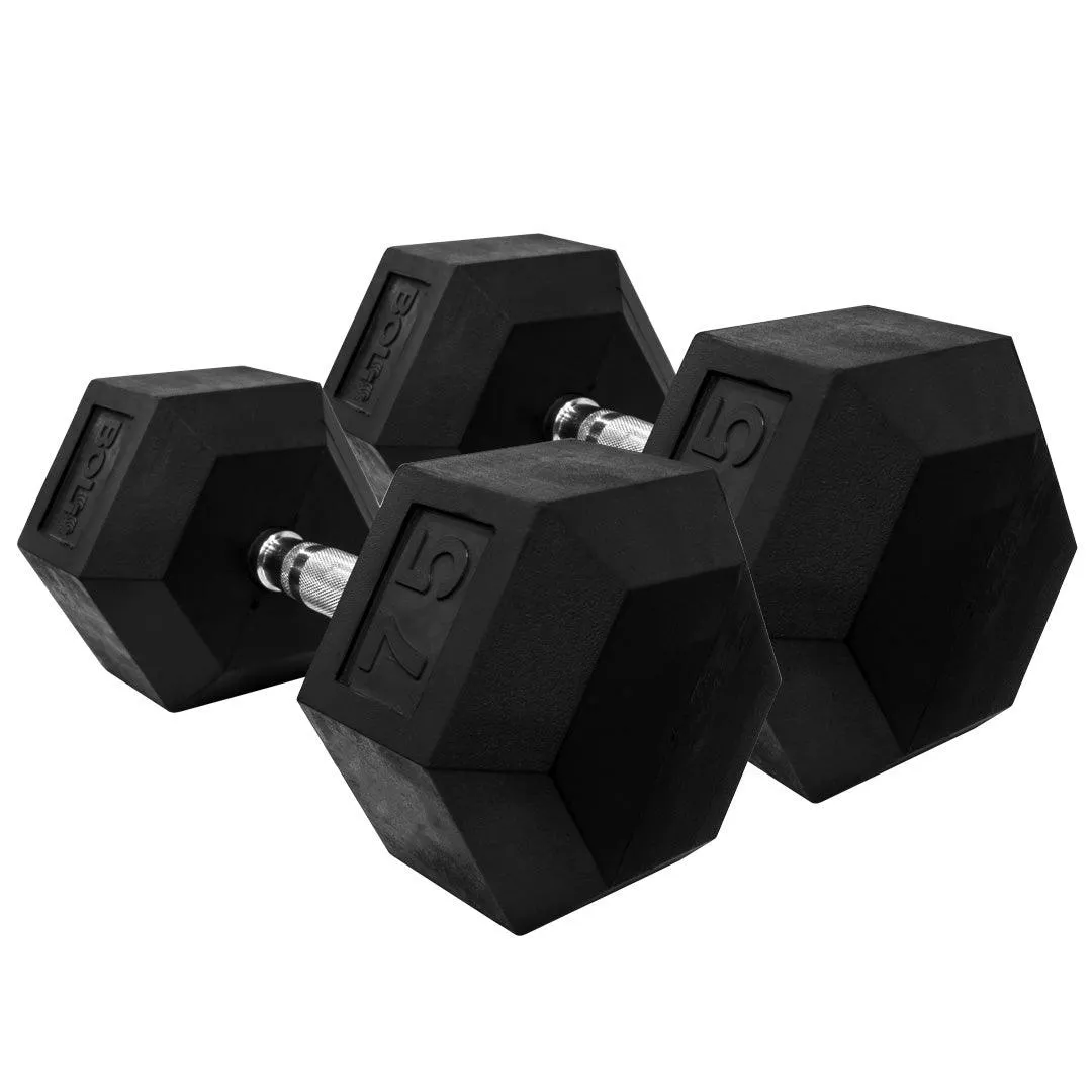 LONESTAR RUBBER HEX DUMBBELL (PAIRS)