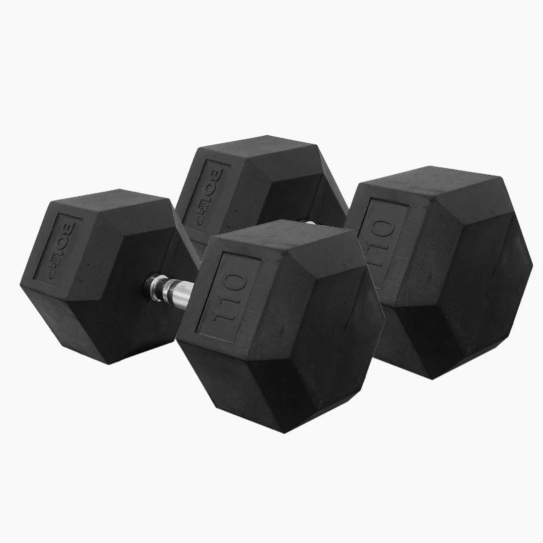 LONESTAR RUBBER HEX DUMBBELL (PAIRS)