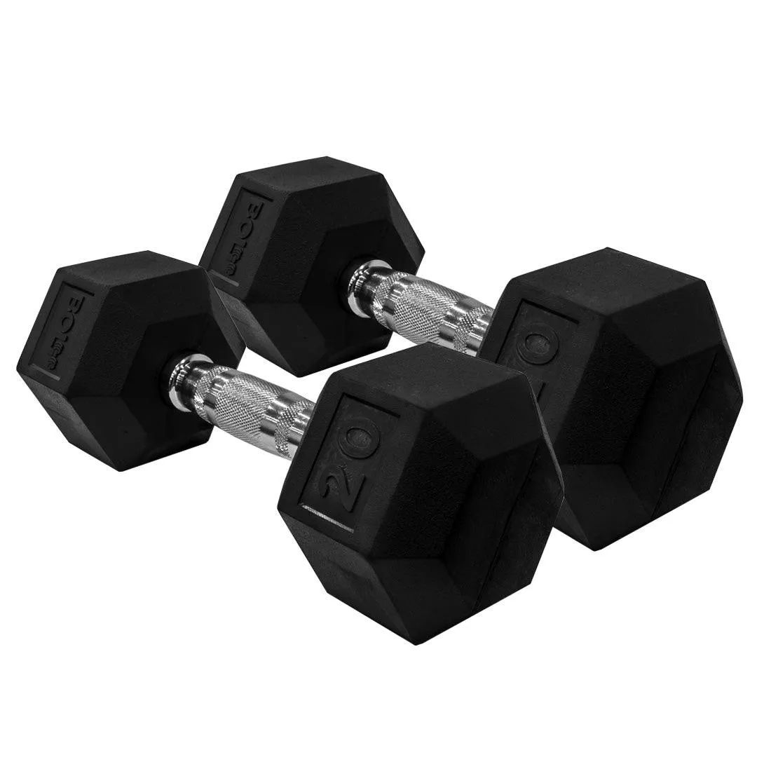 LONESTAR RUBBER HEX DUMBBELL (PAIRS)