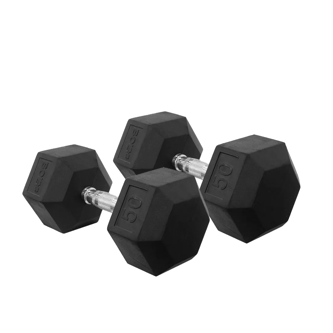 LONESTAR RUBBER HEX DUMBBELL (PAIRS)