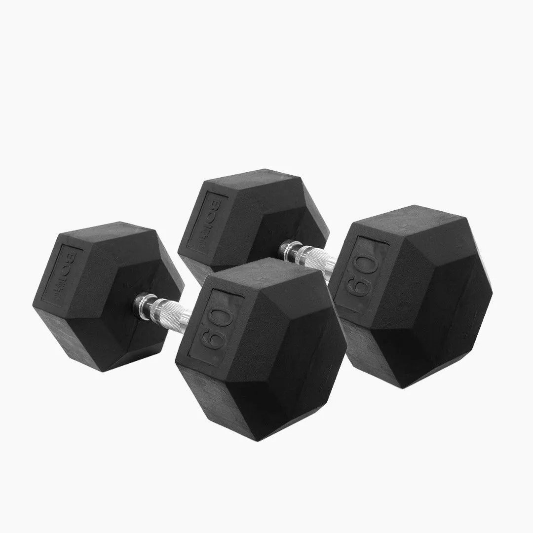 LONESTAR RUBBER HEX DUMBBELL (PAIRS)