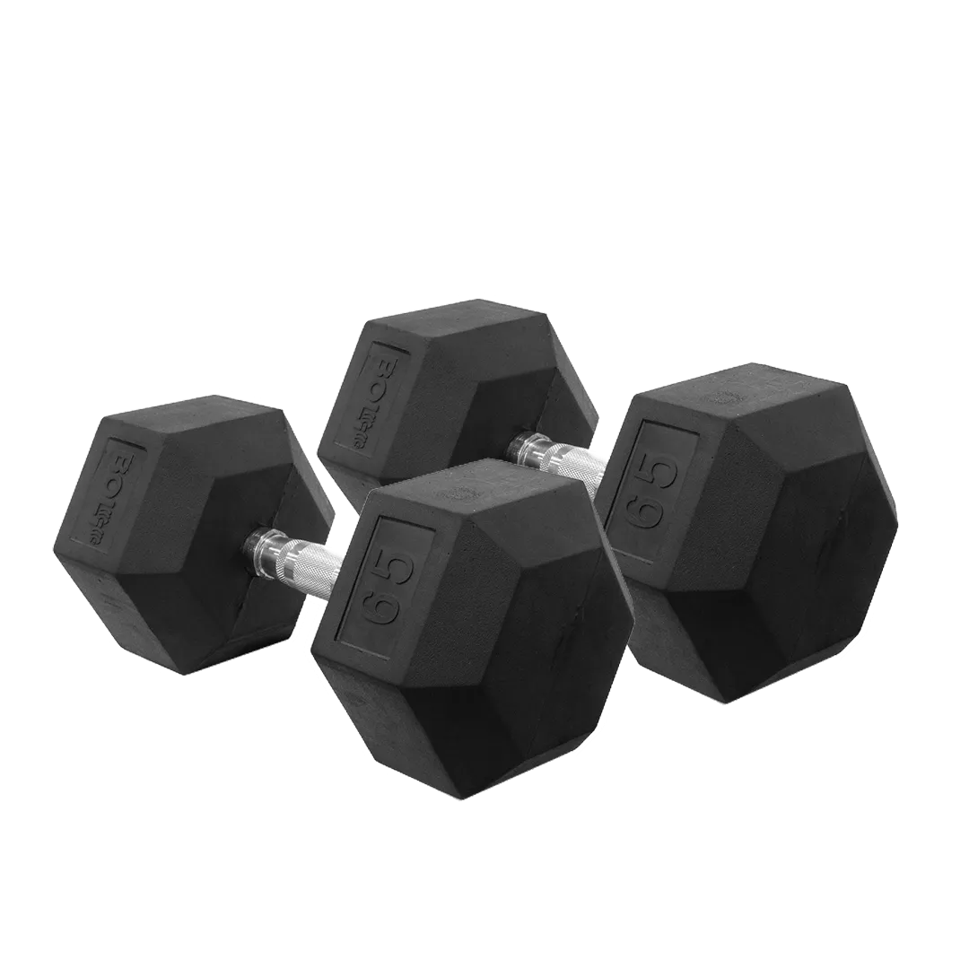 LONESTAR RUBBER HEX DUMBBELL (PAIRS)