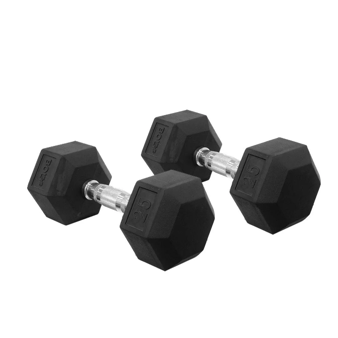 LONESTAR RUBBER HEX DUMBBELL (PAIRS)