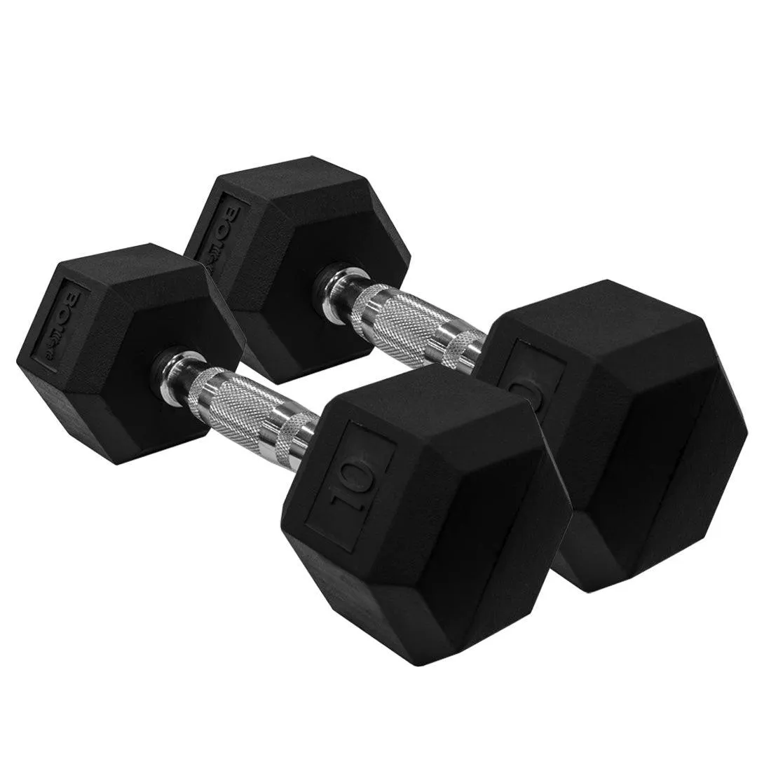 LONESTAR RUBBER HEX DUMBBELL (PAIRS)