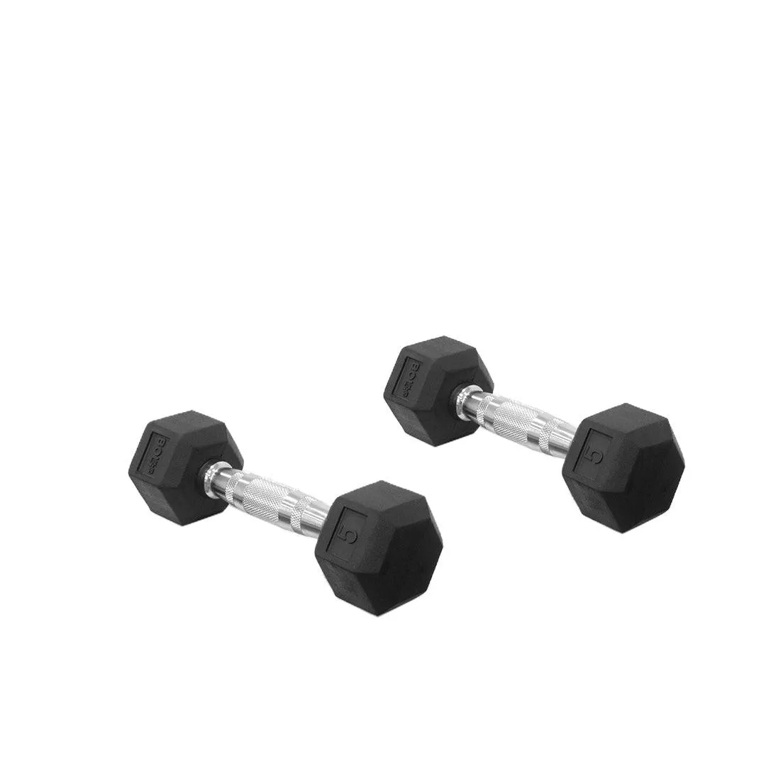 LONESTAR RUBBER HEX DUMBBELL (PAIRS)