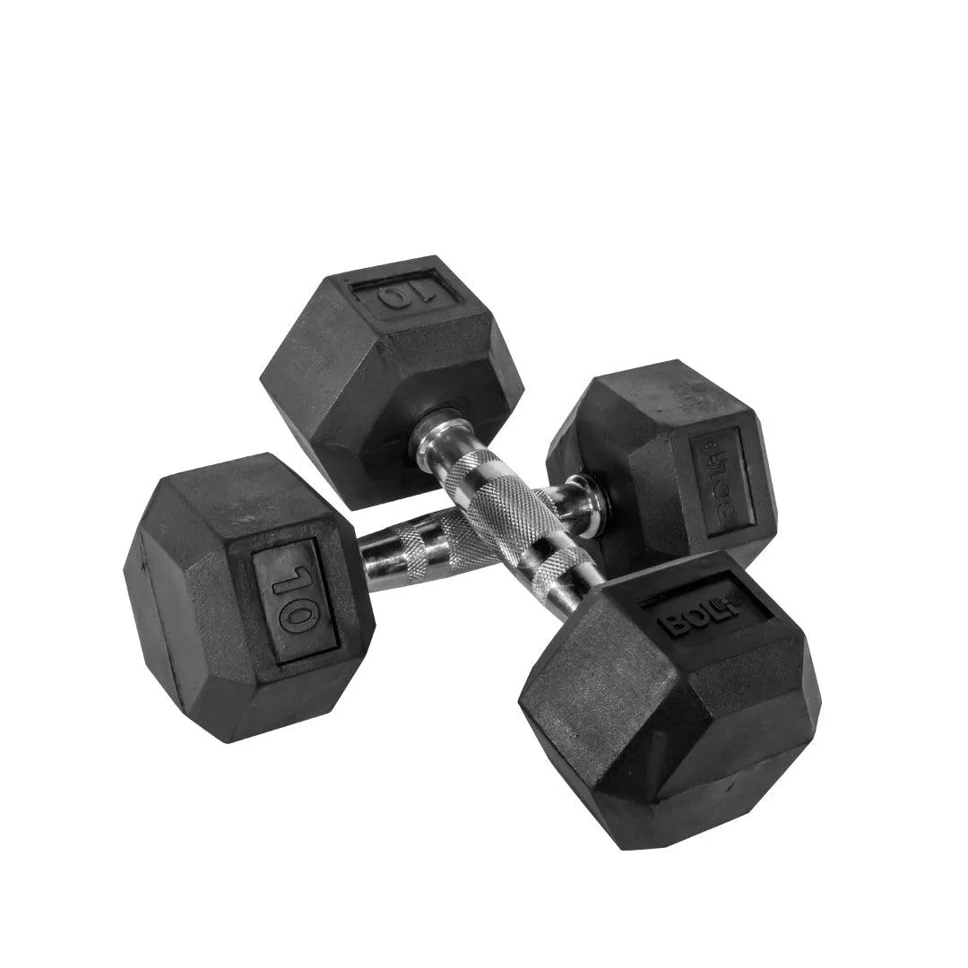 LONESTAR RUBBER HEX DUMBBELL (PAIRS)