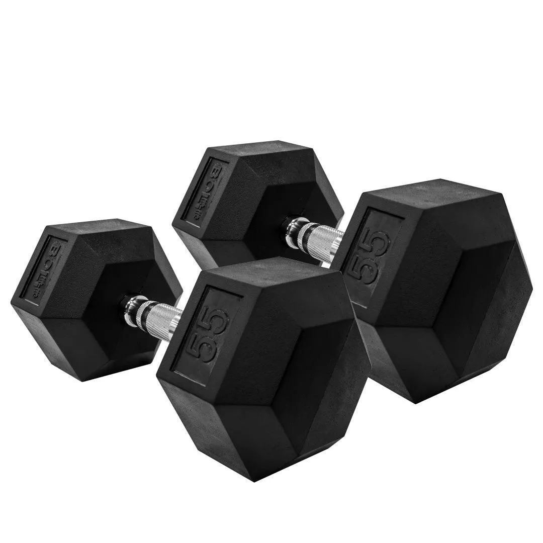 LONESTAR RUBBER HEX DUMBBELL (PAIRS)