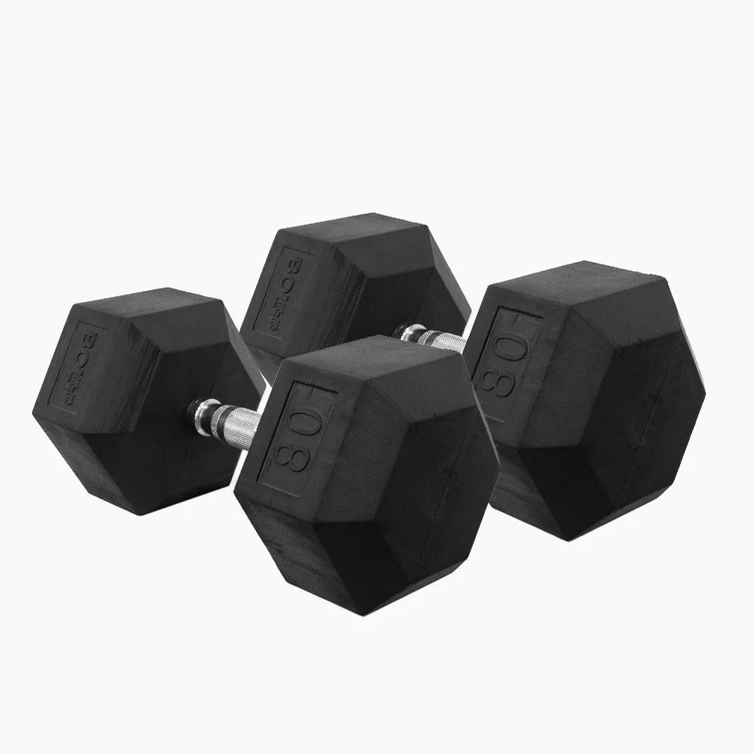 LONESTAR RUBBER HEX DUMBBELL (PAIRS)