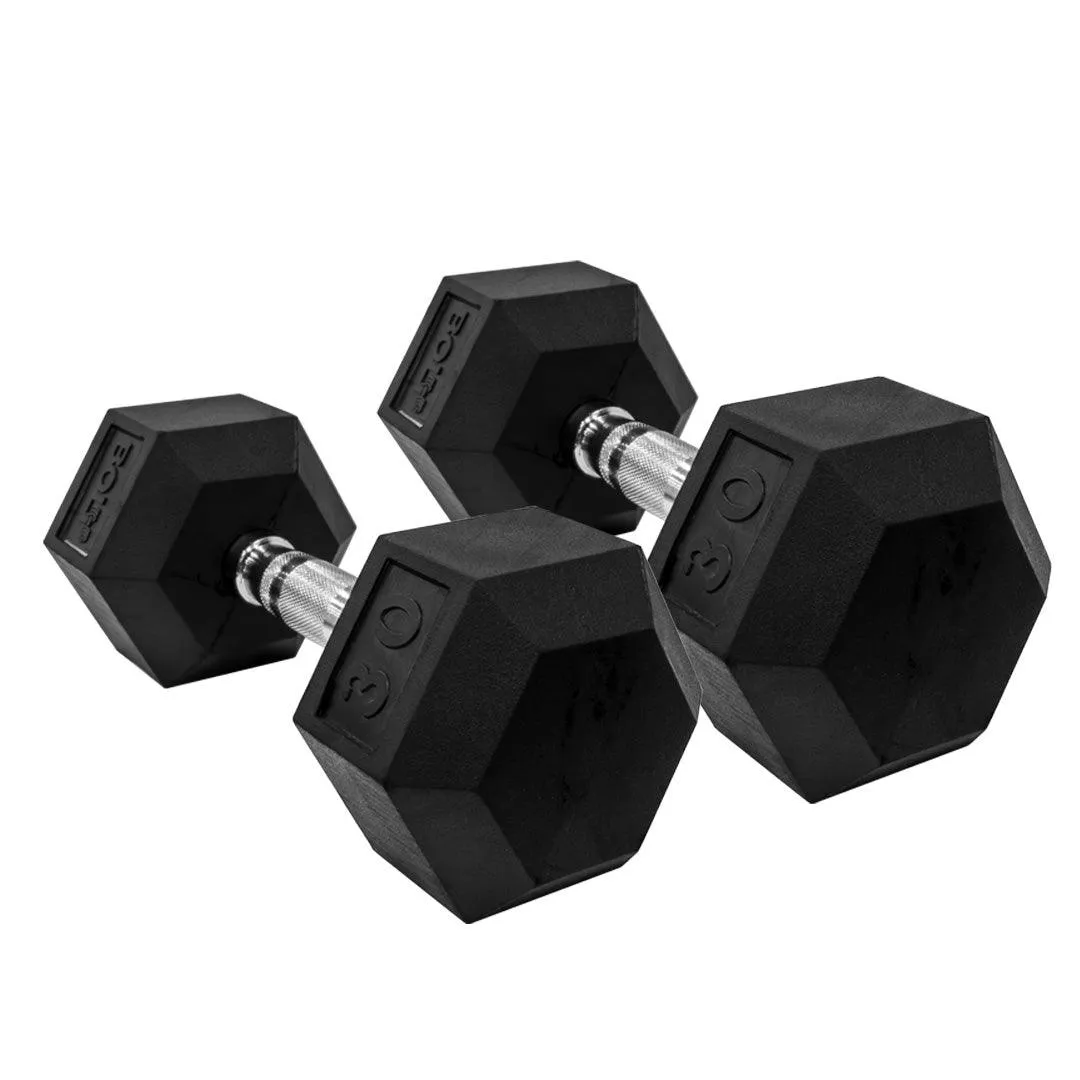 LONESTAR RUBBER HEX DUMBBELL (PAIRS)