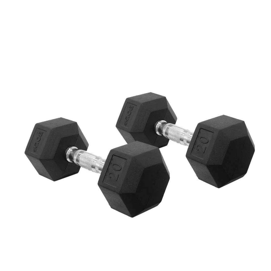 LONESTAR RUBBER HEX DUMBBELL (PAIRS)