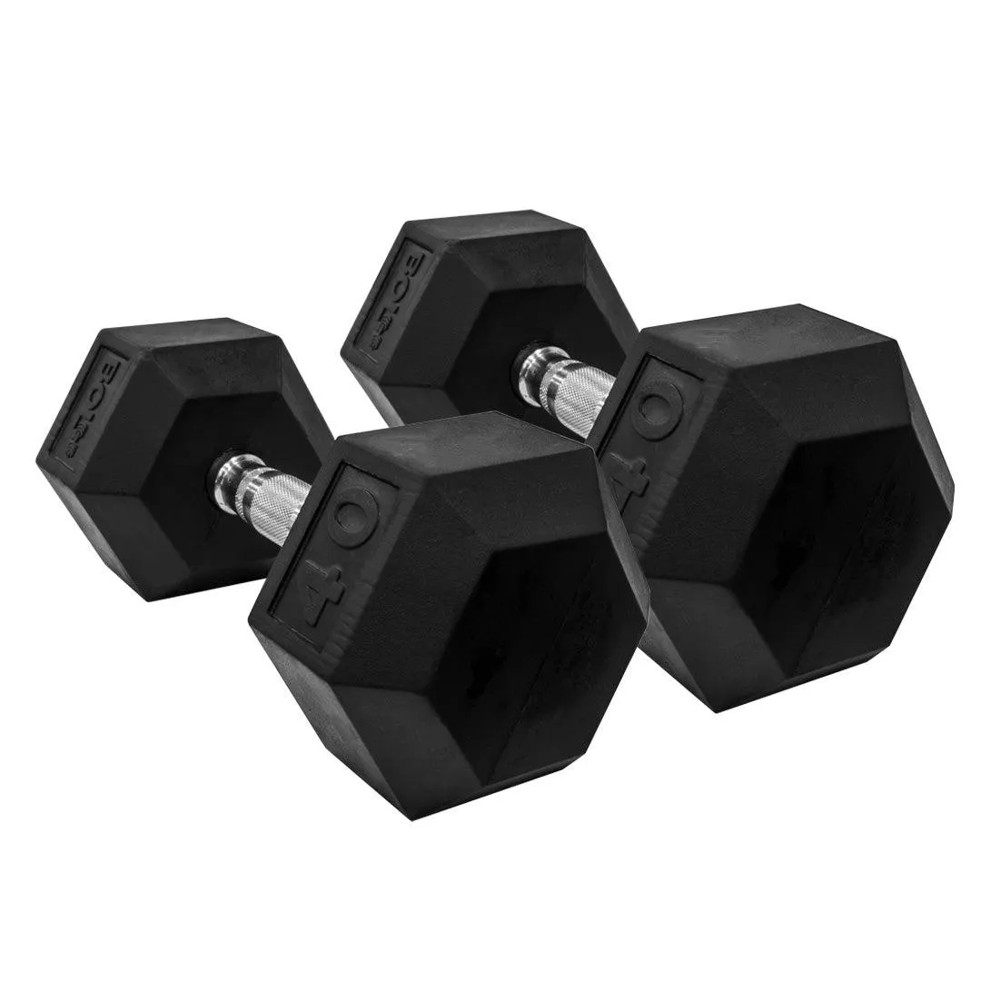 LONESTAR RUBBER HEX DUMBBELL (PAIRS)