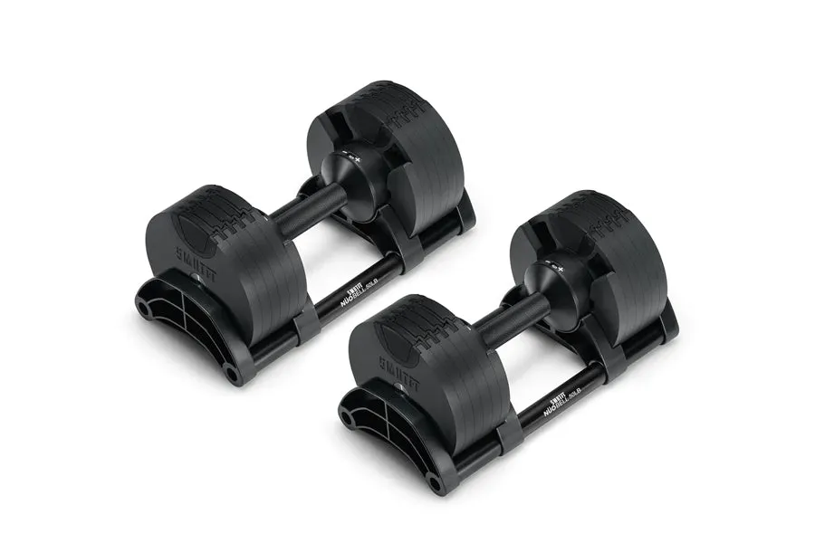 NÜOBELL 50lb Adjustable Dumbbells (Matte Black)