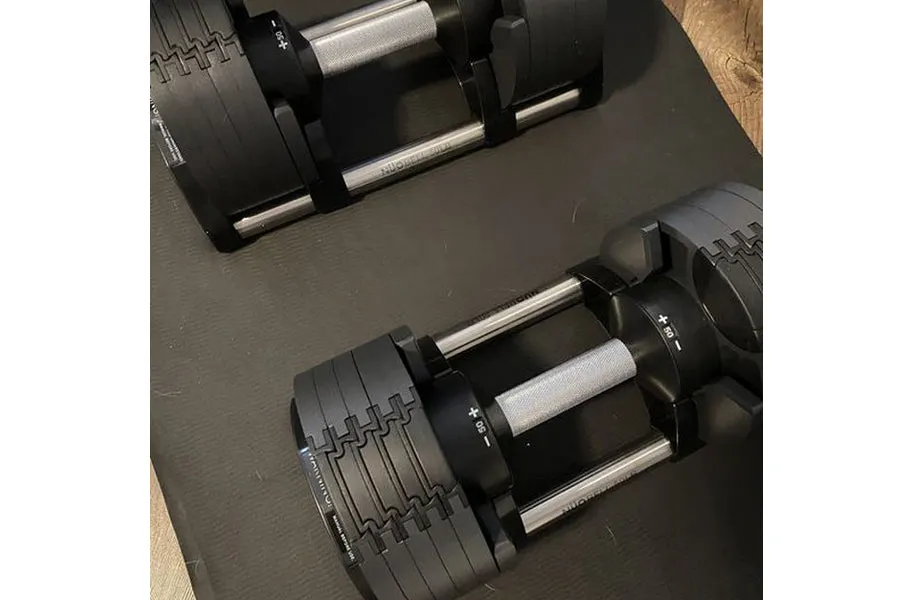 NÜOBELL 50lb Adjustable Dumbbells (Matte Black)