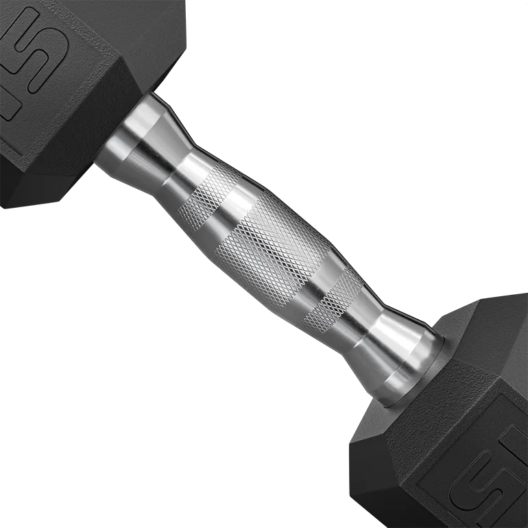 Pair of Black Coated Hex Dumbbells