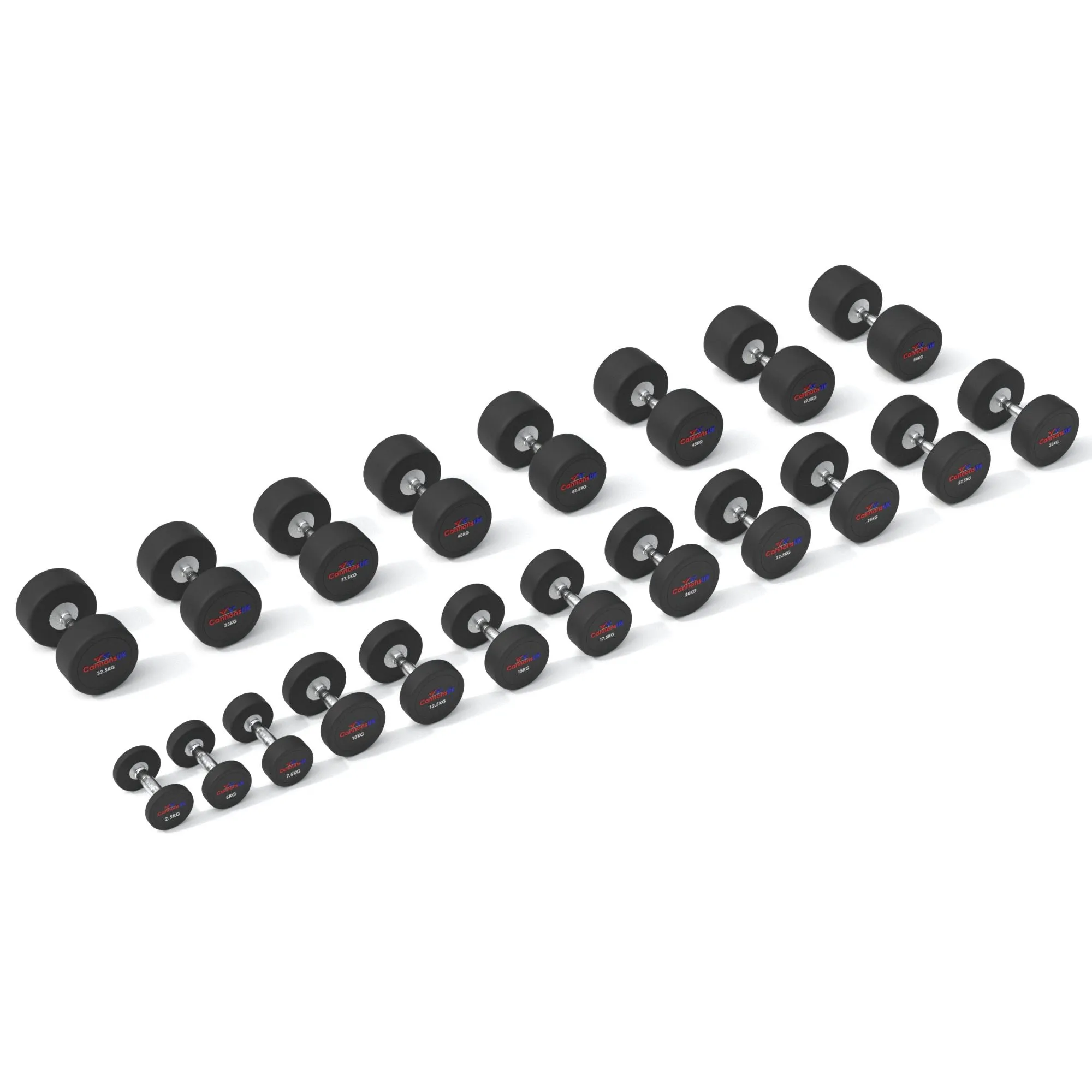 Rubber Dumbbells 2.5kg to 50kg