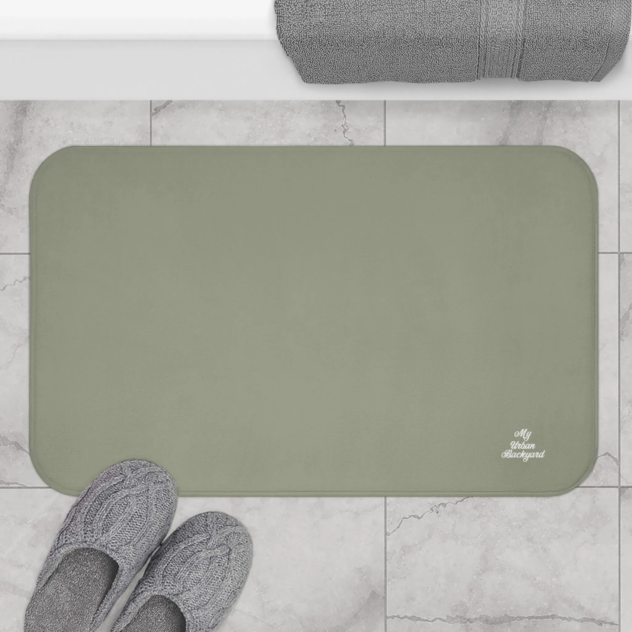 Sage Accent Color, Memory Foam Bath Mat - Cozy Bathroom Essential