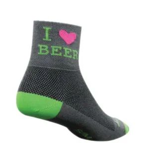 SockGuy I Heart Beer 3" Cuff Cycling Sock