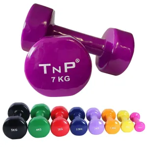 Solid Vinyl Dumbbell Pair 7Kg Purple